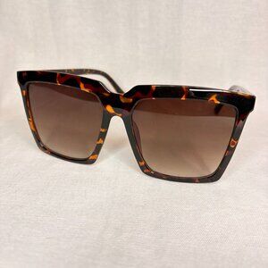 Swoon Eyewear Adelaide Tortoise Oversized Square Sunglasses